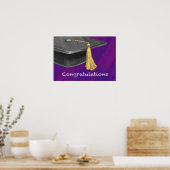 Gefeliciteerd, Black en Paars Poster (Keuken)