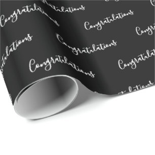 Gefeliciteerd Black Gift Wrap - HAMbyWG Cadeaupapier