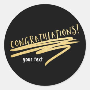 GEFELICITEERD Black Gold Custom Chic Sticker