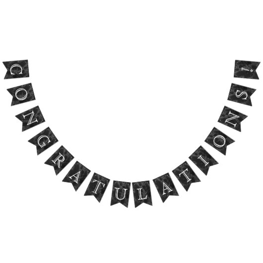 Gefeliciteerd - Black Marble Vlaggetjes (Alle)