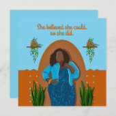 Gefeliciteerd Black Woman Ze geloofde dat ze het k (Voorkant / Achterkant)