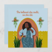 Gefeliciteerd Black Woman Ze geloofde dat ze het k (Voorkant / Achterkant)