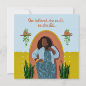 Gefeliciteerd Black Woman Ze geloofde dat ze het k (Voorkant)