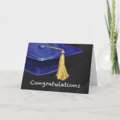 Gefeliciteerd Blauw en Zwart Kaart (Voorkant)