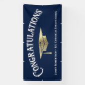 Gefeliciteerd Blue Gold Afstuderen Spandoek (Verticaal)