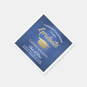 Gefeliciteerd Blue Gold White Modern Afstuderen Servet (Hoek)