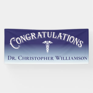 Gefeliciteerd Blue Medical Doctor Spandoek