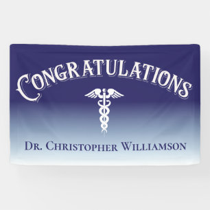 Gefeliciteerd Blue Medical Doctor Spandoek