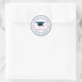 Gefeliciteerd Blue Mortar-klasse van elk jaar Ronde Sticker (Tas)