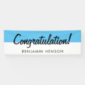 Gefeliciteerd Blue Typography naamfeest Spandoek (Horizontaal)