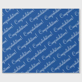 Gefeliciteerd Blue White Cadeaupapier (Vlak)