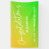 Gefeliciteerd Bright Yellow & Green Ombre Spandoek (Verticaal)