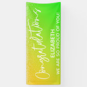 Gefeliciteerd Bright Yellow & Green Ombre Spandoek (Verticaal)