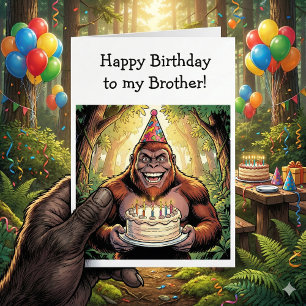 Gefeliciteerd broer Bigfoot Kaart