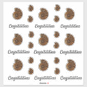 Gefeliciteerd, Brown Agate Geode Slice Sticker (Vel)