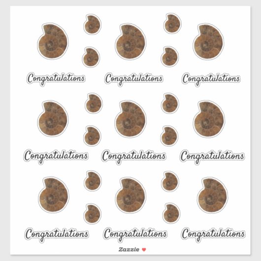 Gefeliciteerd, Brown Agate Geode Slice Sticker (Vel)