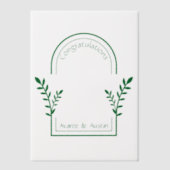 Gefeliciteerd bruid en bruidegom boog vellum uitnodigingen (Voorkant)