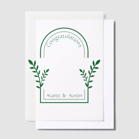 Gefeliciteerd bruid en bruidegom boog vellum uitnodigingen (Offset)