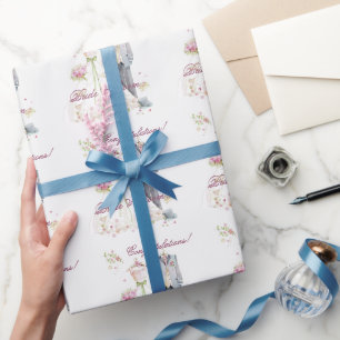 Gefeliciteerd! Bruidsjurk bruid & bruidegom Cadeaupapier