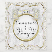 GEFELICITEERD BRUILOFT 2 WIJN ETIKET FLES (Enkel label)