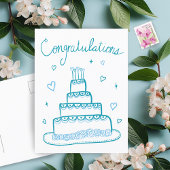 Gefeliciteerd Bruiloft Verloving Schets Doodle Briefkaart