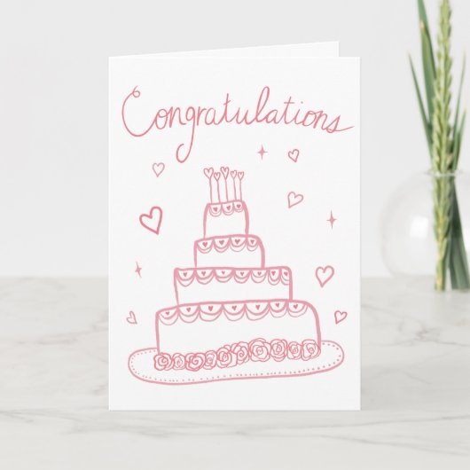 Gefeliciteerd Bruiloft Verloving Schets Doodle Kaart (Voorkant)