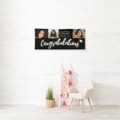 Gefeliciteerd Brush Script 3 Foto Afstuderen Spandoek (Insitu)