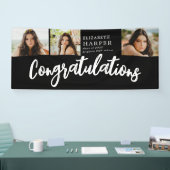 Gefeliciteerd Brush Script 3 Foto Afstuderen Spandoek (Beurs)