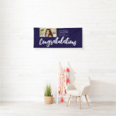 Gefeliciteerd Brush Script Foto Afstuderen Spandoek (Insitu)