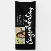 Gefeliciteerd Brush Script Foto Afstuderen Spandoek (Verticaal)