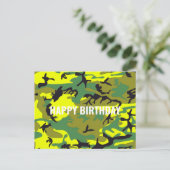 Gefeliciteerd Camouflage Geel Groen Abstract Briefkaart (Staand voorkant)