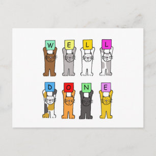 Gefeliciteerd Cartoon Cats Briefkaart