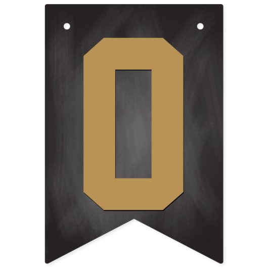 Gefeliciteerd Chalkboard Black Gold Vlaggetjes (Tweede vlag)