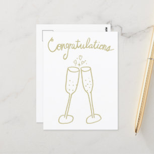 Gefeliciteerd Champagne Proost Schets Krabbelteken Briefkaart
