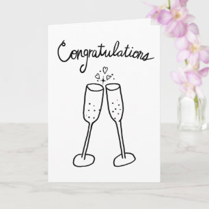 Gefeliciteerd Champagne Verloving Sketch Doodle Kaart