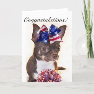 Gefeliciteerd Cheerleader chihuahua-hondenkaart Kaart