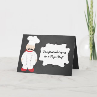 Gefeliciteerd Chef Cook Afstuderen Wenskaart Kaart