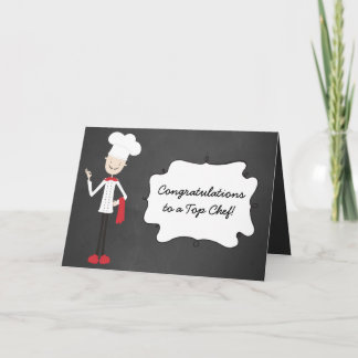 Gefeliciteerd Chef Cook Afstuderen Wenskaart Kaart