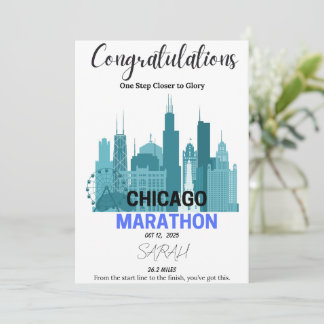 Gefeliciteerd Chicago Marathon 2025 Runner Gift Feestdagenkaart