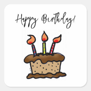 Gefeliciteerd! (chocoladetaart) vierkante sticker