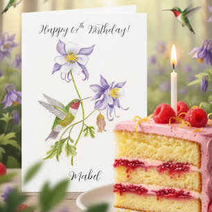 Gefeliciteerd Columbine met Hummingbird, 64 jaar! Kaart
