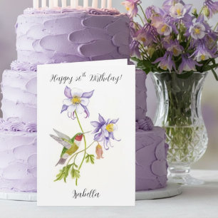 Gefeliciteerd Columbine met Hummingbird, jullie 56 Kaart