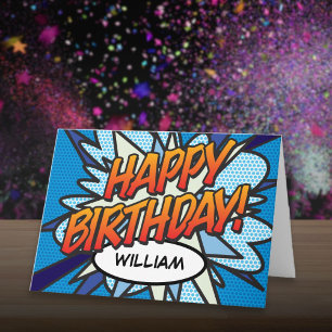 GEFELICITEERD Comic Book Pop Art Kaart