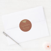 Gefeliciteerd Confetti Afstuderen Terracotta Ronde Sticker (Envelop)