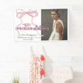 Gefeliciteerd Coquette Bow Photo Afstuderen Spandoek (Insitu)