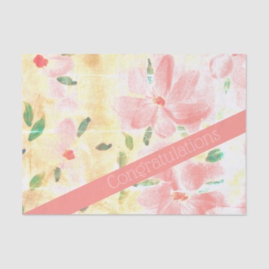  Gefeliciteerd Coral Tissuepapier (Voorkant)