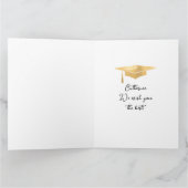 Gefeliciteerd Custom Elegant Gold Afstuderen Kaart (Binnen)