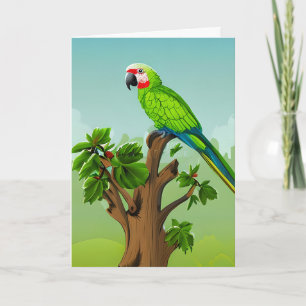Gefeliciteerd   Cute AI Generated Macaw Parrot Kaart