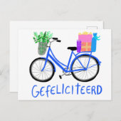 GEFELICITEERD Cute Blue Bicycle Custom VERJAARDAG Briefkaart (Voorkant / Achterkant)