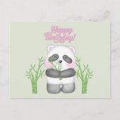 Gefeliciteerd Cute Panda Beer en Bamboe Briefkaart (Voorkant)
